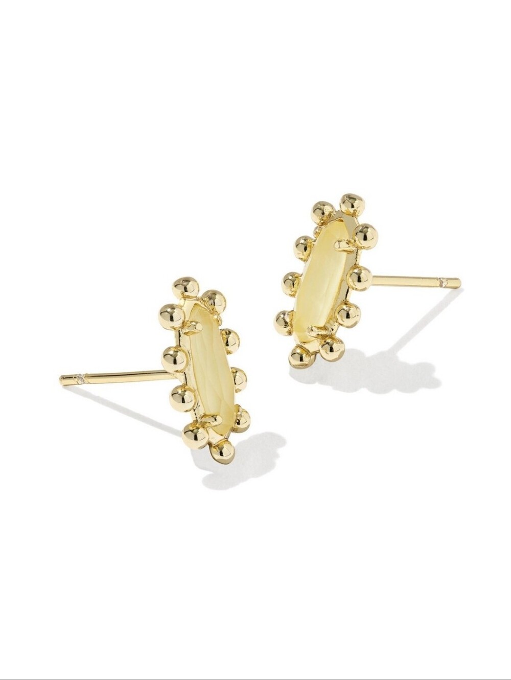 New! Kendra Scott 14kGold Bubble Accents Oval Stud Earrings Y2K Cottagecore